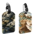 thumbnail image 1 of Square 2Pack PU Leather Map Cruise Luggage Tag with Privacy Cover and Name ID Tag for Travel Handbags Backpacks Luggage Tags, 1 of 6