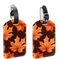thumbnail image 1 of Square 2Pack PU Leather Maple Leaf Cruise Luggage Tag with Privacy Cover and Name ID Tag for Travel Handbags Backpacks Luggage Tags, 1 of 6