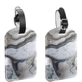 thumbnail image 1 of Square 2Pack PU Leather Marble Texture Cruise Luggage Tag with Privacy Cover and Name ID Tag for Travel Handbags Backpacks Luggage Tags, 1 of 6