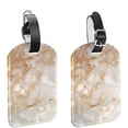 thumbnail image 1 of Square 2Pack PU Leather Marble Texture Cruise Luggage Tag with Privacy Cover and Name ID Tag for Travel Handbags Backpacks Luggage Tags, 1 of 6