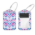 thumbnail image 1 of Square 2Pack PU Leather Mermaid Scale Sea-Maid Cruise Luggage Tag with Privacy Cover and Stainless Steel Ring - Suitable for Travel Handbags Backpacks Luggage Tags, 1 of 1