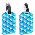 thumbnail image 1 of Square 2Pack PU Leather Mermaid Scale Tail Cruise Luggage Tag with Privacy Cover and Name ID Tag for Travel Handbags Backpacks Luggage Tags, 1 of 6