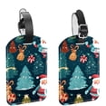 thumbnail image 1 of Square 2Pack PU Leather Merry Chrismas Cruise Luggage Tag with Privacy Cover and Name ID Tag for Travel Handbags Backpacks Luggage Tags, 1 of 6