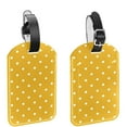 thumbnail image 1 of Square 2Pack PU Leather Mustard Cruise Luggage Tag with Privacy Cover and Name ID Tag for Travel Handbags Backpacks Luggage Tags, 1 of 6