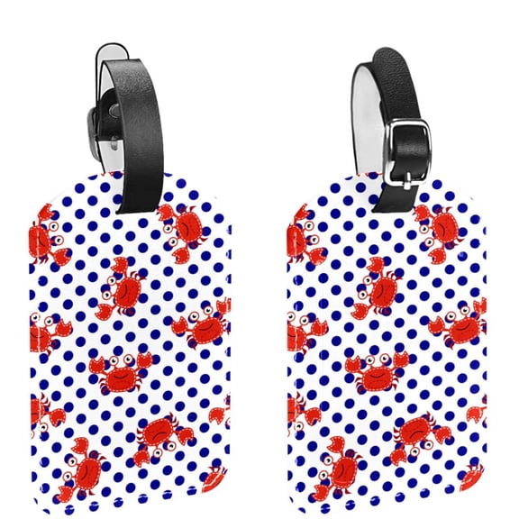 Square 2Pack PU Leather Nautical Themed Cruise Luggage Tag with Privacy Cover and Name ID Tag for Travel Handbags Backpacks Luggage Tags