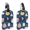thumbnail image 1 of Square 2Pack PU Leather Owl Cruise Luggage Tag with Privacy Cover and Name ID Tag for Travel Handbags Backpacks Luggage Tags, 1 of 6
