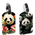 thumbnail image 1 of Square 2Pack PU Leather Panda Cruise Luggage Tag with Privacy Cover and Name ID Tag for Travel Handbags Backpacks Luggage Tags, 1 of 6