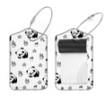 thumbnail image 1 of Square 2Pack PU Leather Panda Cruise Luggage Tag with Privacy Cover and Stainless Steel Ring - Suitable for Travel Handbags Backpacks Luggage Tags, 1 of 6