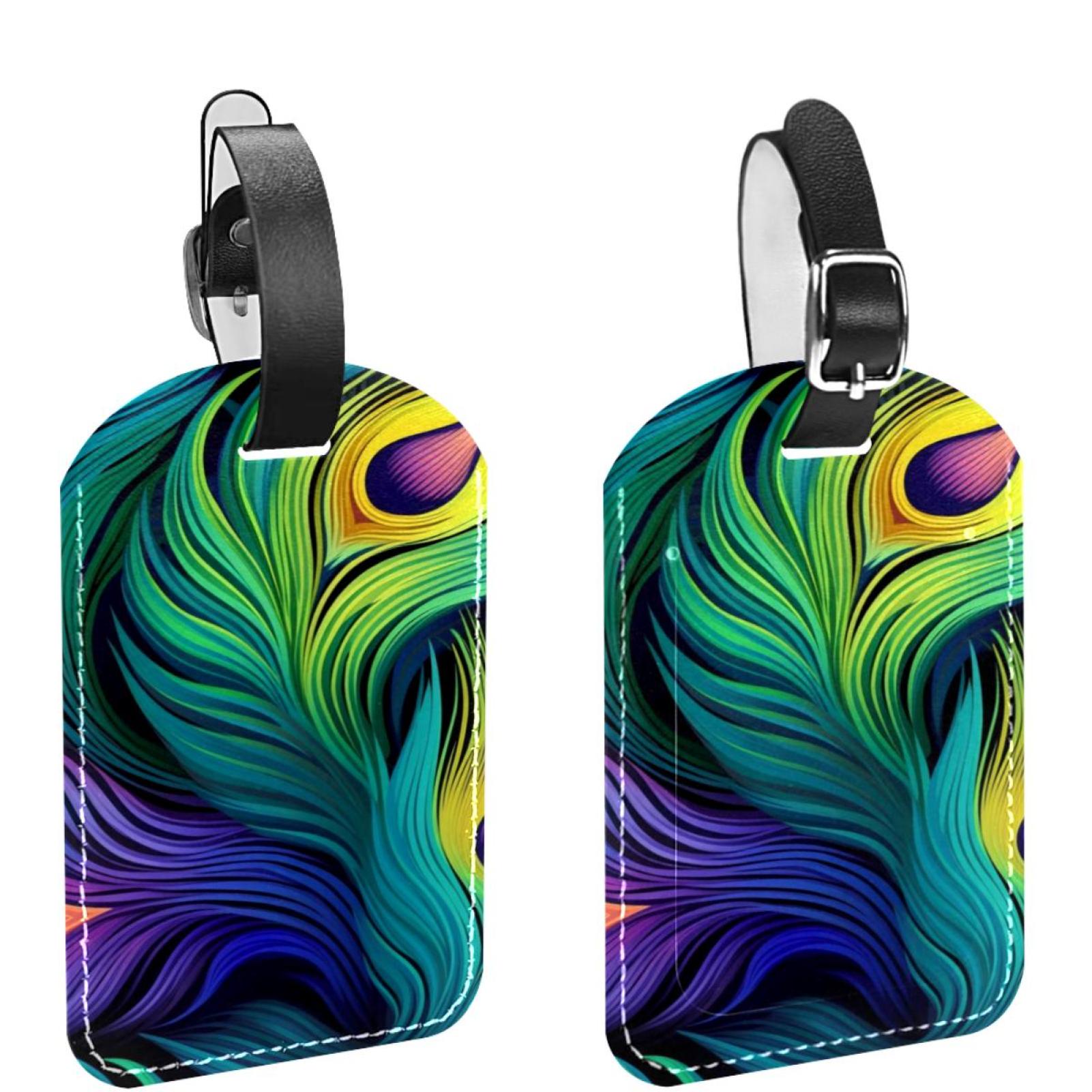CUSTOMISED PEACOCK FEATHER LUGGAGE TAG main image 1