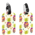 thumbnail image 1 of Square 2Pack PU Leather Pineapple Cruise Luggage Tag with Privacy Cover and Name ID Tag for Travel Handbags Backpacks Luggage Tags, 1 of 6
