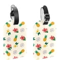 thumbnail image 1 of Square 2Pack PU Leather Pineapple Cruise Luggage Tag with Privacy Cover and Name ID Tag for Travel Handbags Backpacks Luggage Tags, 1 of 6