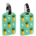 thumbnail image 1 of Square 2Pack PU Leather Pineapple Cruise Luggage Tag with Privacy Cover and Name ID Tag for Travel Handbags Backpacks Luggage Tags, 1 of 6