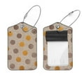 thumbnail image 1 of Square 2Pack PU Leather Polka Dot Cruise Luggage Tag with Privacy Cover and Stainless Steel Ring - Suitable for Travel Handbags Backpacks Luggage Tags, 1 of 6