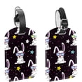 thumbnail image 1 of Square 2Pack PU Leather Rabbit Glasses Stars Cruise Luggage Tag with Privacy Cover and Name ID Tag for Travel Handbags Backpacks Luggage Tags, 1 of 6