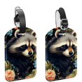 thumbnail image 1 of Square 2Pack PU Leather Raccoon Cruise Luggage Tag with Privacy Cover and Name ID Tag for Travel Handbags Backpacks Luggage Tags, 1 of 6