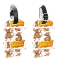 thumbnail image 1 of Square 2Pack PU Leather Rats Mouse Cheese Slice Cruise Luggage Tag with Privacy Cover and Name ID Tag for Travel Handbags Backpacks Luggage Tags, 1 of 6