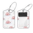 thumbnail image 1 of Square 2Pack PU Leather Resting Little Pink Pig Cruise Luggage Tag with Privacy Cover and Stainless Steel Ring - Suitable for Travel Handbags Backpacks Luggage Tags, 1 of 6