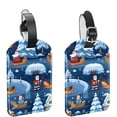 thumbnail image 1 of Square 2Pack PU Leather Santa Claus Riding Sleigh Cruise Luggage Tag with Privacy Cover and Name ID Tag for Travel Handbags Backpacks Luggage Tags, 1 of 6
