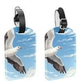 thumbnail image 1 of Square 2Pack PU Leather Seagull Cruise Luggage Tag with Privacy Cover and Name ID Tag for Travel Handbags Backpacks Luggage Tags, 1 of 6