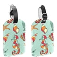 thumbnail image 1 of Square 2Pack PU Leather Seahorse-1768788 Cruise Luggage Tag with Privacy Cover and Name ID Tag for Travel Handbags Backpacks Luggage Tags, 1 of 6
