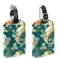 thumbnail image 1 of Square 2Pack PU Leather Seahorse Cruise Luggage Tag with Privacy Cover and Name ID Tag for Travel Handbags Backpacks Luggage Tags, 1 of 6