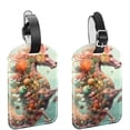 thumbnail image 1 of Square 2Pack PU Leather Seahorse Cruise Luggage Tag with Privacy Cover and Name ID Tag for Travel Handbags Backpacks Luggage Tags, 1 of 6