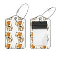 thumbnail image 1 of Square 2Pack PU Leather Seamless Cute Cat Cruise Luggage Tag with Privacy Cover and Stainless Steel Ring - Suitable for Travel Handbags Backpacks Luggage Tags, 1 of 6