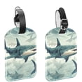 thumbnail image 1 of Square 2Pack PU Leather Shark Cruise Luggage Tag with Privacy Cover and Name ID Tag for Travel Handbags Backpacks Luggage Tags, 1 of 6