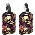 thumbnail image 1 of Square 2Pack PU Leather Skull Cruise Luggage Tag with Privacy Cover and Name ID Tag for Travel Handbags Backpacks Luggage Tags, 1 of 6