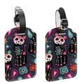thumbnail image 1 of Square 2Pack PU Leather Skull Cruise Luggage Tag with Privacy Cover and Name ID Tag for Travel Handbags Backpacks Luggage Tags, 1 of 6