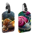 thumbnail image 1 of Square 2Pack PU Leather Snails Cruise Luggage Tag with Privacy Cover and Name ID Tag for Travel Handbags Backpacks Luggage Tags, 1 of 6