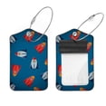thumbnail image 1 of Square 2Pack PU Leather Space Rocket Cruise Luggage Tag with Privacy Cover and Stainless Steel Ring - Suitable for Travel Handbags Backpacks Luggage Tags, 1 of 6