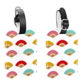 thumbnail image 1 of Square 2Pack PU Leather Spanish Fan Cruise Luggage Tag with Privacy Cover and Name ID Tag for Travel Handbags Backpacks Luggage Tags, 1 of 6