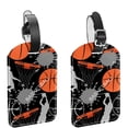 thumbnail image 1 of Square 2Pack PU Leather Basketball Cruise Luggage Tag with Privacy Cover and Name ID Tag for Travel Handbags Backpacks Luggage Tags, 1 of 6
