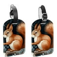 thumbnail image 1 of Square 2Pack PU Leather Squirrel Cruise Luggage Tag with Privacy Cover and Name ID Tag for Travel Handbags Backpacks Luggage Tags, 1 of 6