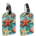 thumbnail image 1 of Square 2Pack PU Leather Starfish Cruise Luggage Tag with Privacy Cover and Name ID Tag for Travel Handbags Backpacks Luggage Tags, 1 of 6