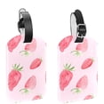 thumbnail image 1 of Square 2Pack PU Leather Strawberries Cruise Luggage Tag with Privacy Cover and Name ID Tag for Travel Handbags Backpacks Luggage Tags, 1 of 6