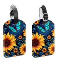 thumbnail image 1 of Square 2Pack PU Leather Sunflower Butterfly Cruise Luggage Tag with Privacy Cover and Name ID Tag for Travel Handbags Backpacks Luggage Tags, 1 of 6