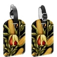 thumbnail image 1 of Square 2Pack PU Leather Thanksgiving Corn Cruise Luggage Tag with Privacy Cover and Name ID Tag for Travel Handbags Backpacks Luggage Tags, 1 of 6