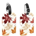 thumbnail image 1 of Square 2Pack PU Leather Thanksgiving Leaves Cruise Luggage Tag with Privacy Cover and Name ID Tag for Travel Handbags Backpacks Luggage Tags, 1 of 6