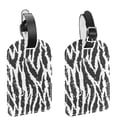 thumbnail image 1 of Square 2Pack PU Leather Tiger Skin Texture Cruise Luggage Tag with Privacy Cover and Name ID Tag for Travel Handbags Backpacks Luggage Tags, 1 of 6
