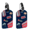 thumbnail image 1 of Square 2Pack PU Leather Uk Bus Crown Big Ben Cruise Luggage Tag with Privacy Cover and Name ID Tag for Travel Handbags Backpacks Luggage Tags, 1 of 6
