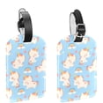thumbnail image 1 of Square 2Pack PU Leather Unicorn Cruise Luggage Tag with Privacy Cover and Name ID Tag for Travel Handbags Backpacks Luggage Tags, 1 of 6