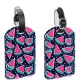 thumbnail image 1 of Square 2Pack PU Leather Watermelon Cruise Luggage Tag with Privacy Cover and Name ID Tag for Travel Handbags Backpacks Luggage Tags, 1 of 6