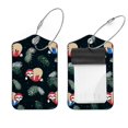 thumbnail image 1 of Square 2Pack PU Leather Winter Cute Animal Sloth Cruise Luggage Tag with Privacy Cover and Stainless Steel Ring - Suitable for Travel Handbags Backpacks Luggage Tags, 1 of 6