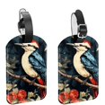 thumbnail image 1 of Square 2Pack PU Leather Woodpecker Cruise Luggage Tag with Privacy Cover and Name ID Tag for Travel Handbags Backpacks Luggage Tags, 1 of 6