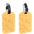 thumbnail image 1 of Square 2Pack PU Leather Yellow Polka Dots Cruise Luggage Tag with Privacy Cover and Name ID Tag for Travel Handbags Backpacks Luggage Tags, 1 of 6