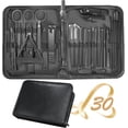 thumbnail image 1 of Square 30-in-1 Professional Manicure & Pedicure Set - Complete Nail Care Kit with Clippers, Files & Tools for Travel, Home & Salon Use（Black）, 1 of 7