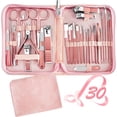 thumbnail image 1 of Square 30-in-1 Professional Manicure & Pedicure Set - Complete Nail Care Kit with Clippers, Files & Tools for Travel, Home & Salon Use（Pink）, 1 of 6