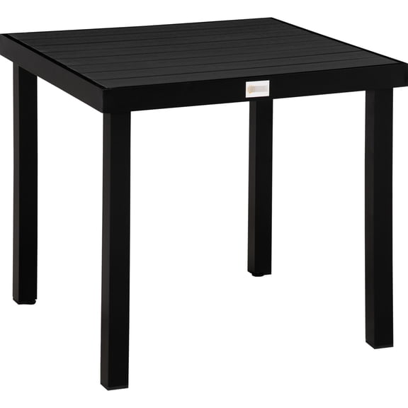 Square 4 - Person Patio Dining Table | Used for Poolside & Picnic Gatherings | Water - resistant Wood Plastic & Aluminum Frame | Stable with Adjustable Pads